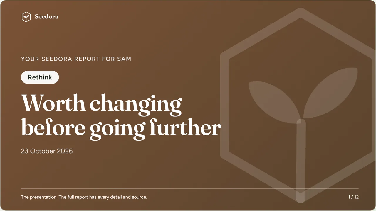 Cover slide: Rethink, worth changing before going further.